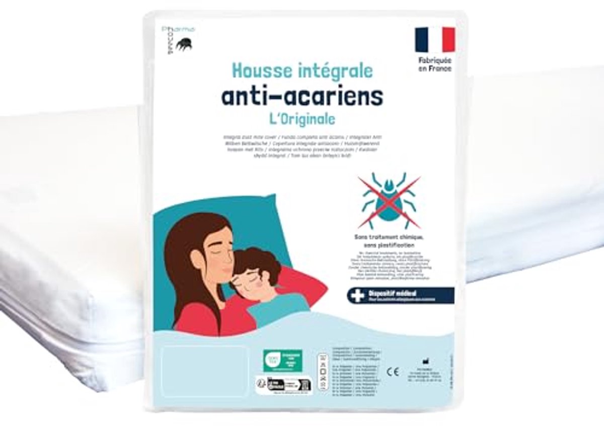 Volledige anti-huisstofmijt hoes voor matras - Medisch hulpmiddel met 10 jaar garantie - Barrièrehoes zonder behandeling of plastificatie