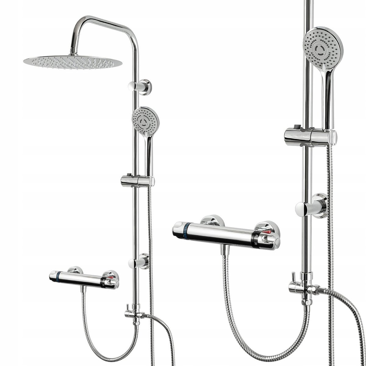 Douchekolom Sannit met Thermostatische Kraan - RVS & Messing