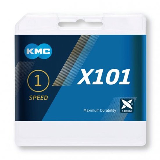 Ketting single speed KMC X101 Silver 112 schakels - zilver — afbeelding 3