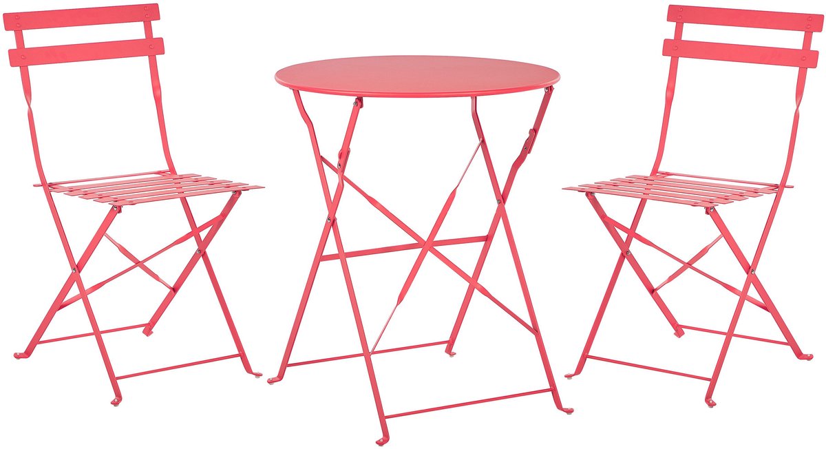 Bol.com FIORI - Bistroset voor 2 - Rood - Staal aanbieding