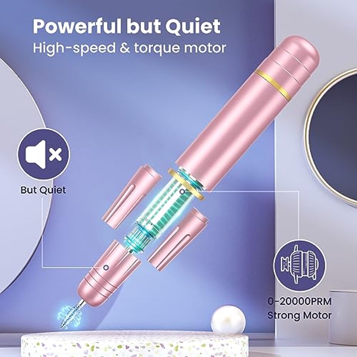 Professionele elektrische nagelboormachine met 20000 RPM en 11 nagelboren voor manicure en pedicure