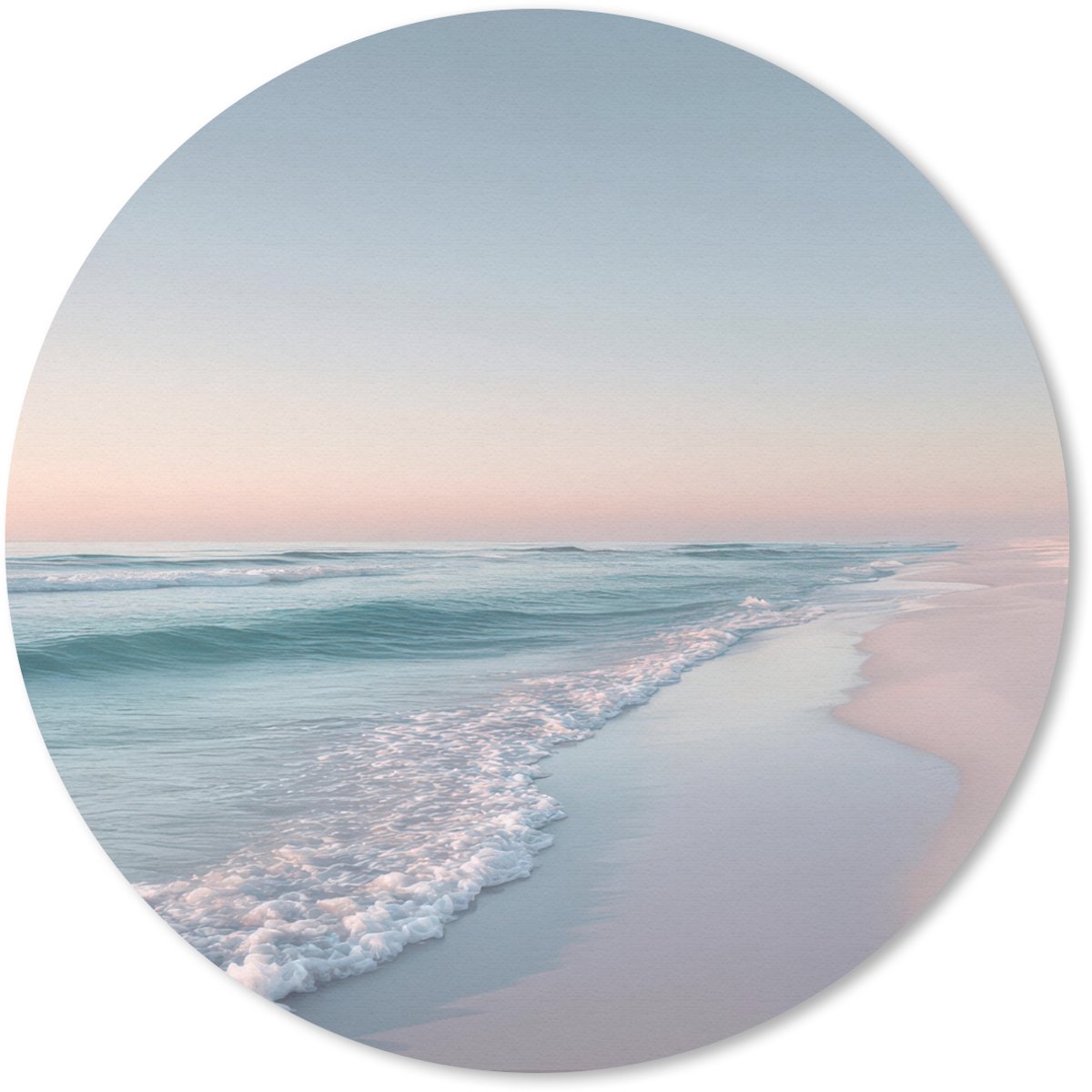 Muismat rond 30x30 cm - Mousepad Kustlijn - Pastel - water - Ronde muismatten