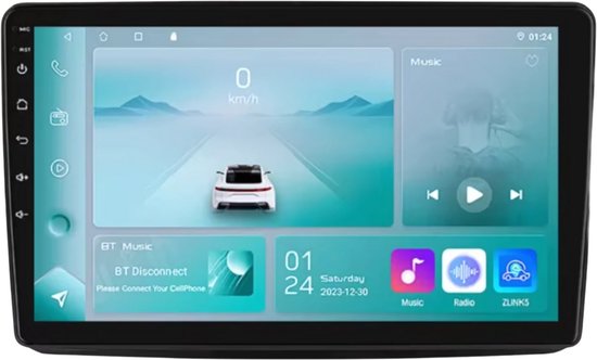 2G&64G 9 Autoradio pour Fiat Panda 2003-2012 avec Carplay Android Auto sans Fil, Android 13 écran Tactile Bluetooth HiFi/RDS/Radio FM, WiFi Navi/AHD caméra de recul