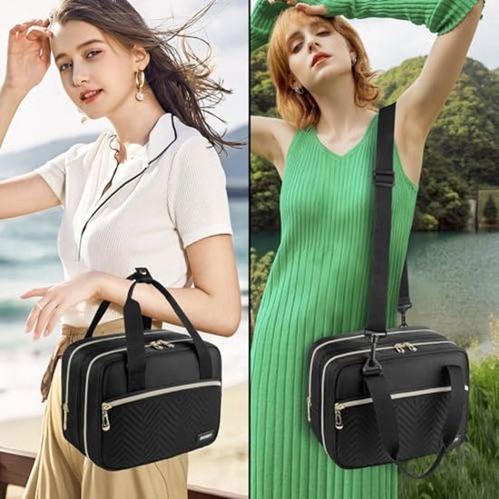 Moedermelk koeler, reistas, draagbare borstkolf opbergtas compatibel met Momcozy/Medela/Elvie/Willow borstkolf met ijspak en waterdichte mat, zwart — afbeelding 2
