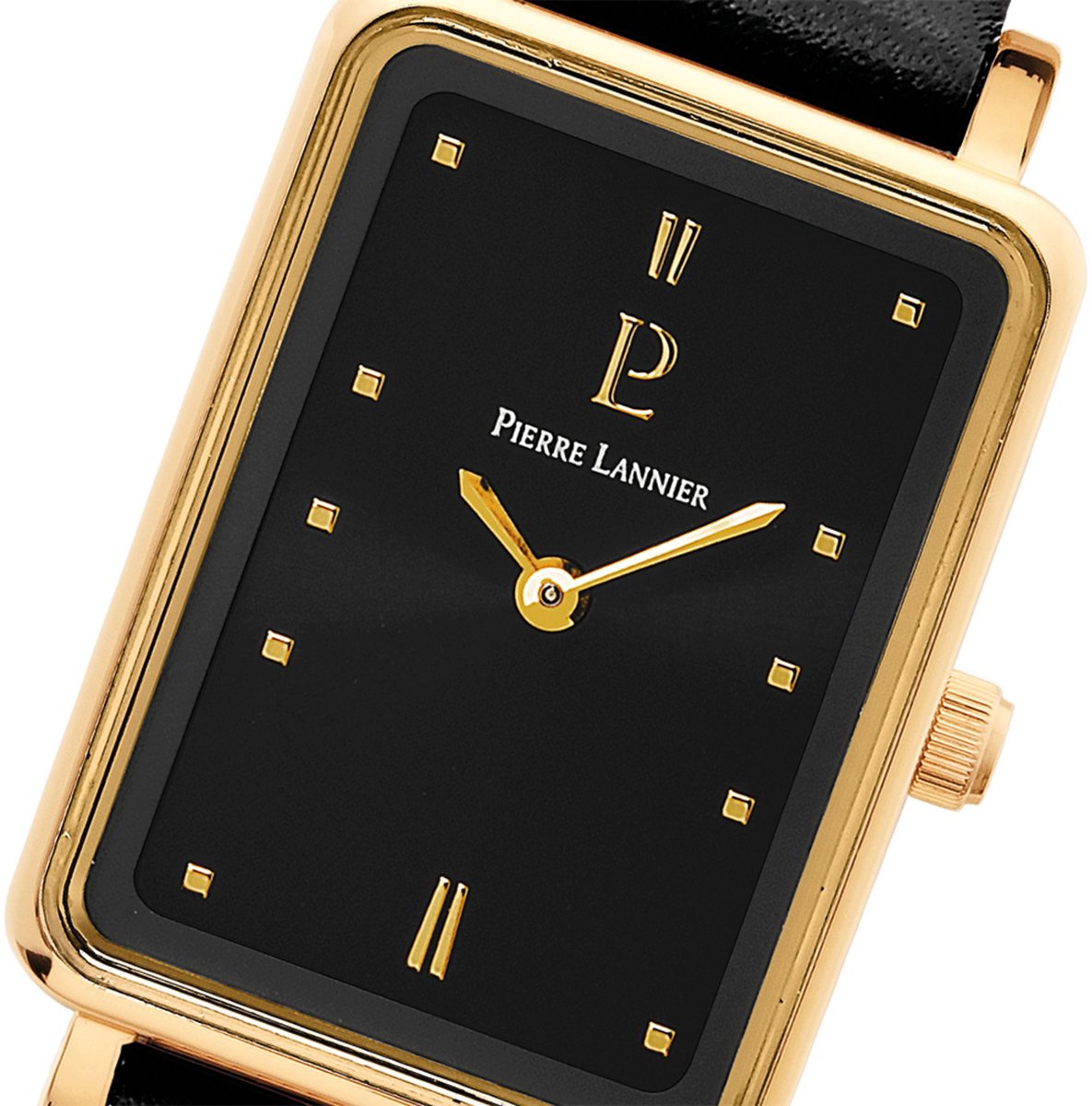 ARIANE Ladies Watch Black Dial Black Leather Strap