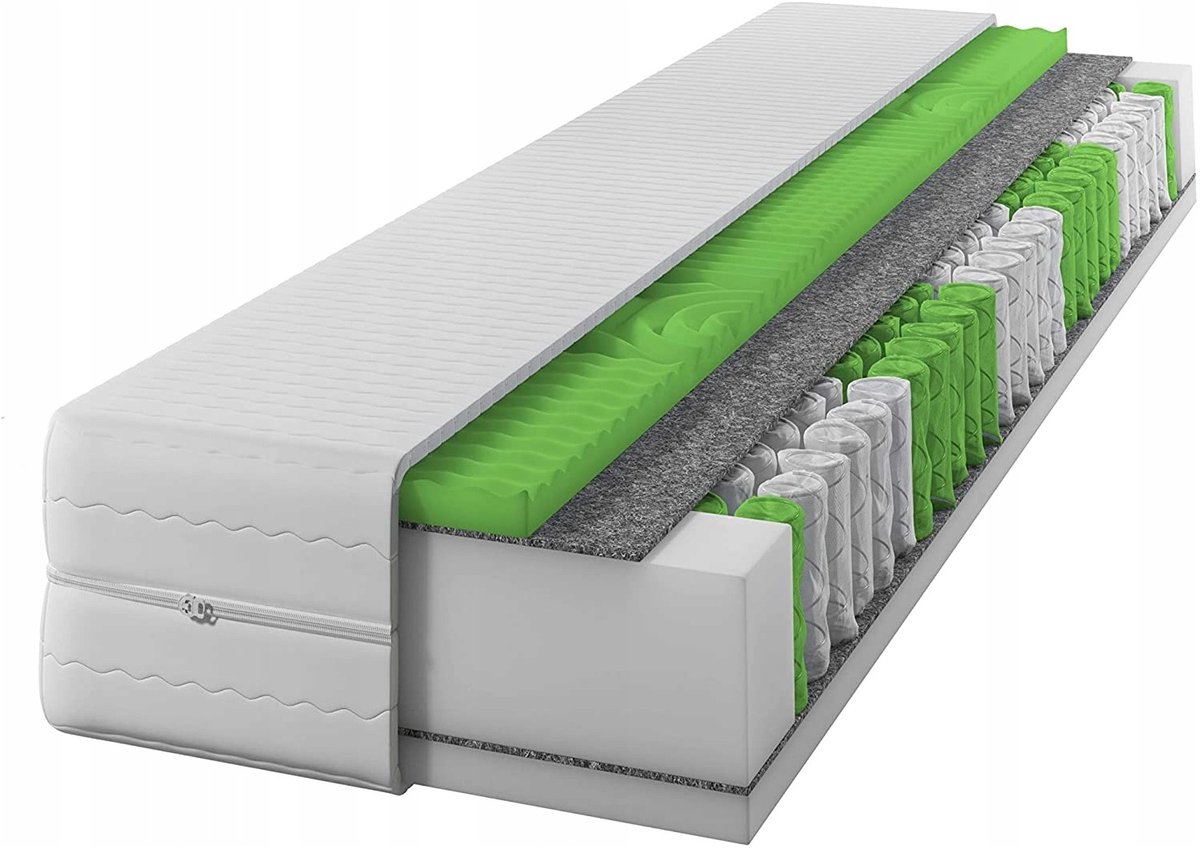 Pocketvering matras 160x190cm H3 - 24cm dik met massage schuim