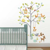 Muursticker Happy Woodland Fox & Friends Tree - RoomMates - wall_stickers - Multicolor - Vinyl