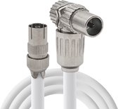 Hirschmann - Câble de connexion coaxial KOKA-9 - Koswi 5 (coudé) - Kok 5 (droit) - 1,5m - Wit - Compatible Ziggo & Telenet