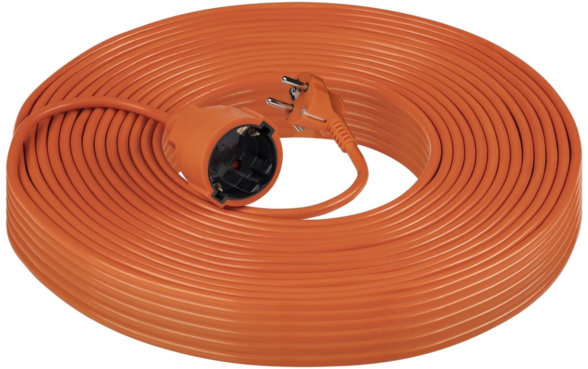 Verlengsnoer 40 meter – Verlengkabel buiten voor max. 3680 Watt – Verlengsnoer buiten IP20 – 3 x 1,0 mm² - Oranje