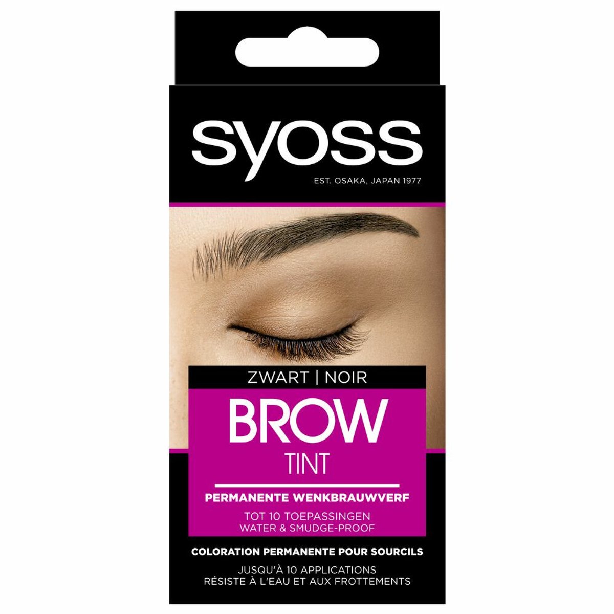 1 x SYOSS - Brow Tint Zwart - Wenkbrauwverf - Langdurige Kleur - Tot 10 Toepassingen - Wenkbrauwverf - Permanente Wenkbrauwverf - Zwart Wenkbrauwverf - Langdurige Kleur - Grijze Haartjes Verbergen