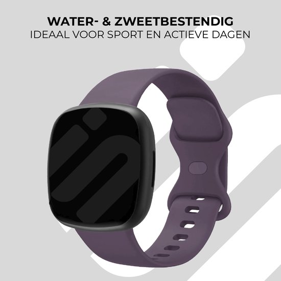 Bracelet Smartwatch Strap-it - Bracelet de montre en silicone adapté pour Fitbit Versa 3 / Fitbit Versa 4 / Fitbit Sense / Fitbit Sense 2 - violet foncé - Taille : Taille S
