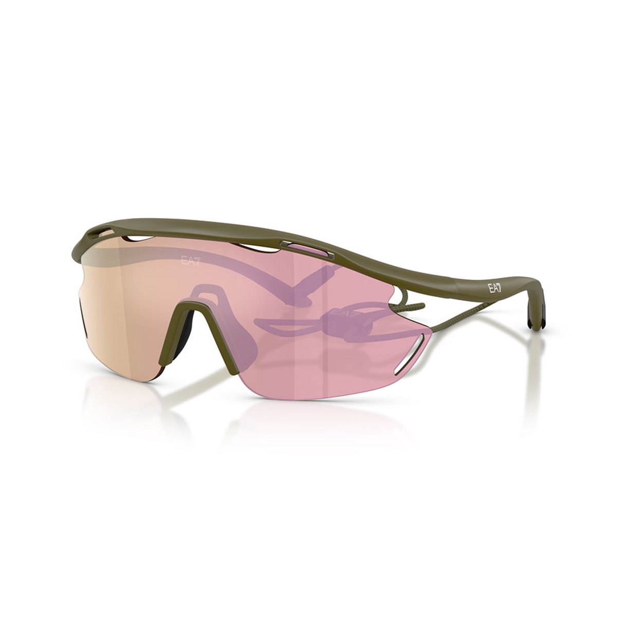 Ea7 Luxottica 0q74002 Zonnebril Roze Dark Brown Mirror Rose Gold/CAT2 Man,Vrouw