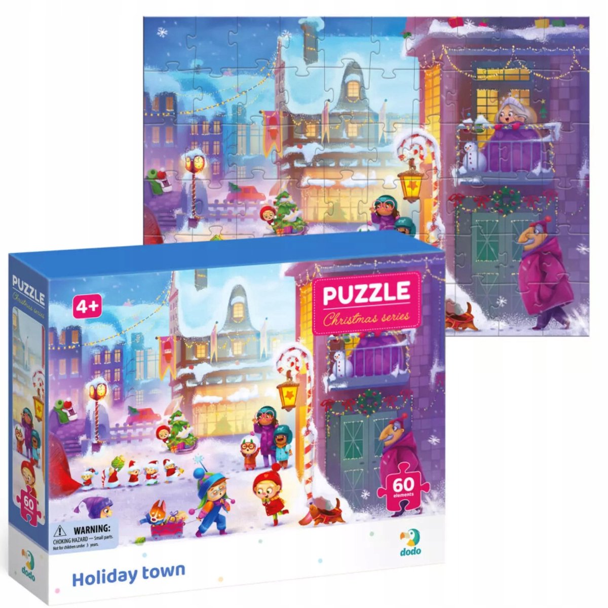 Dodo Kerstdorp Puzzel - 60 Elementen voor Kinderen vanaf 4 Jaar