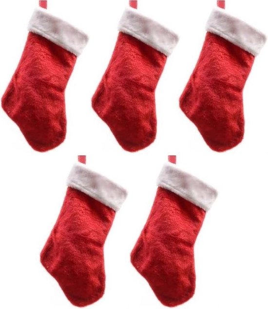 5x Chaussettes de Noël en peluche rouge 40 cm | bol.com