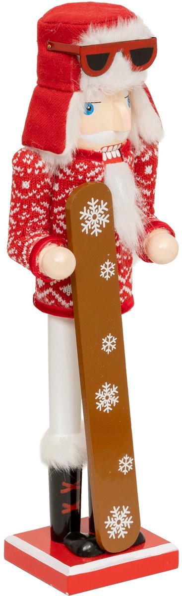 Fééric Lights and Christmas Kerstdecoratie Skiër Notenkraker - H38cm - Beeld - Kerstmis - 1 stuk