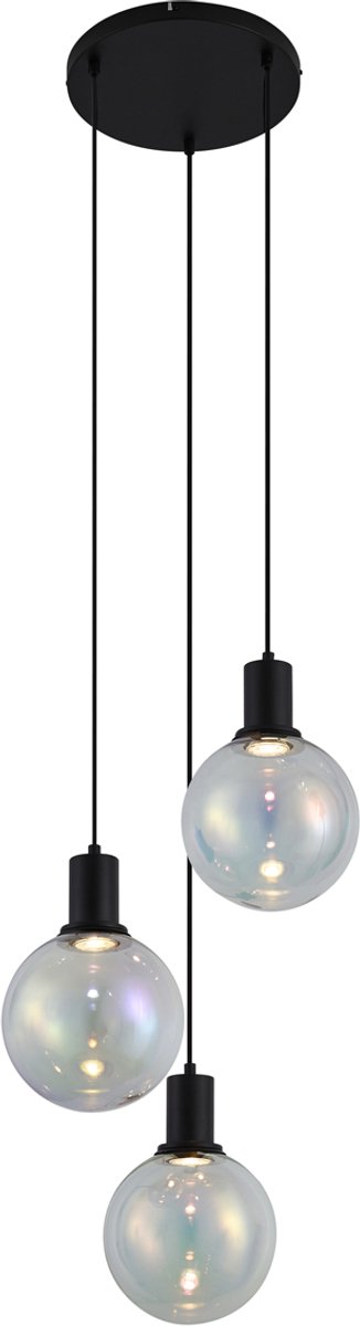 QAZQA mallon - Design Hanglamp - 3 lichts - L 37 cm - Zwart - Woonkamer