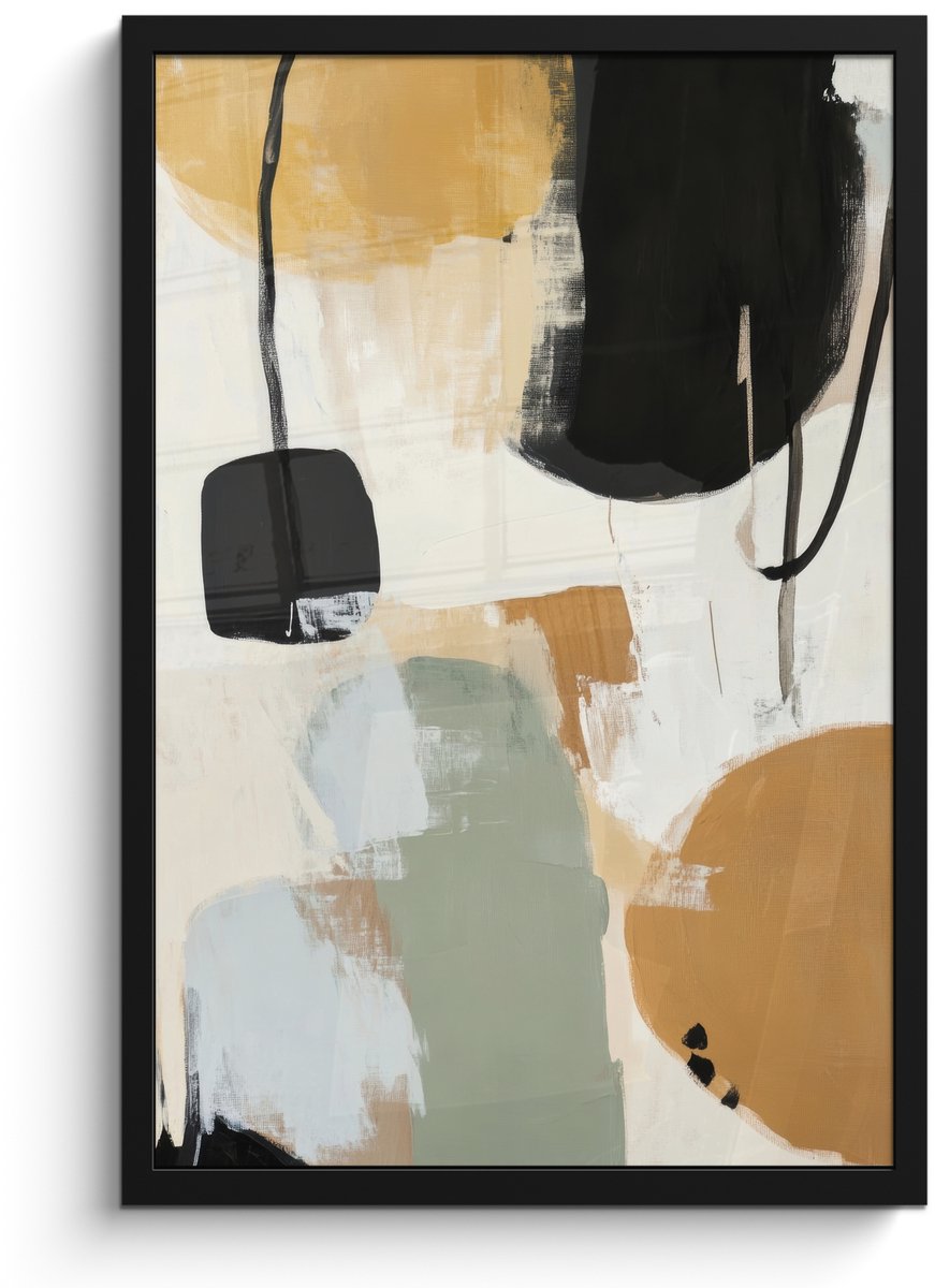 FrameYourWall Poster in lijst - Fotolijst 40x60 cm - Posters - Paint - Abstract - Kleuren - Posterlijst zwart - Decoratie - Wanddecoratie woonkamer - Muurdecoratie slaapkamer