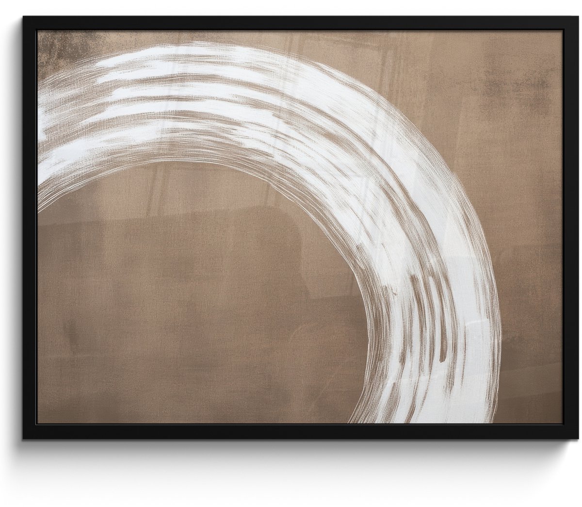 FrameYourWall Poster in lijst - Fotolijst 80x60 cm - Posters - Verf - Bruin - Japandi - Posterlijst zwart - Decoratie - Wanddecoratie woonkamer - Muurdecoratie slaapkamer