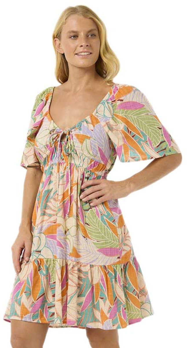 Rip Curl Cala Vadella Mini Korte Mouwen Korte Jurk Veelkleurig M Vrouw Multicolor
