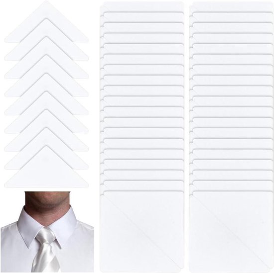 150 renforts de col de chemise - renforts de col triangulaires - accessoire chemise homme - blanc - taille M