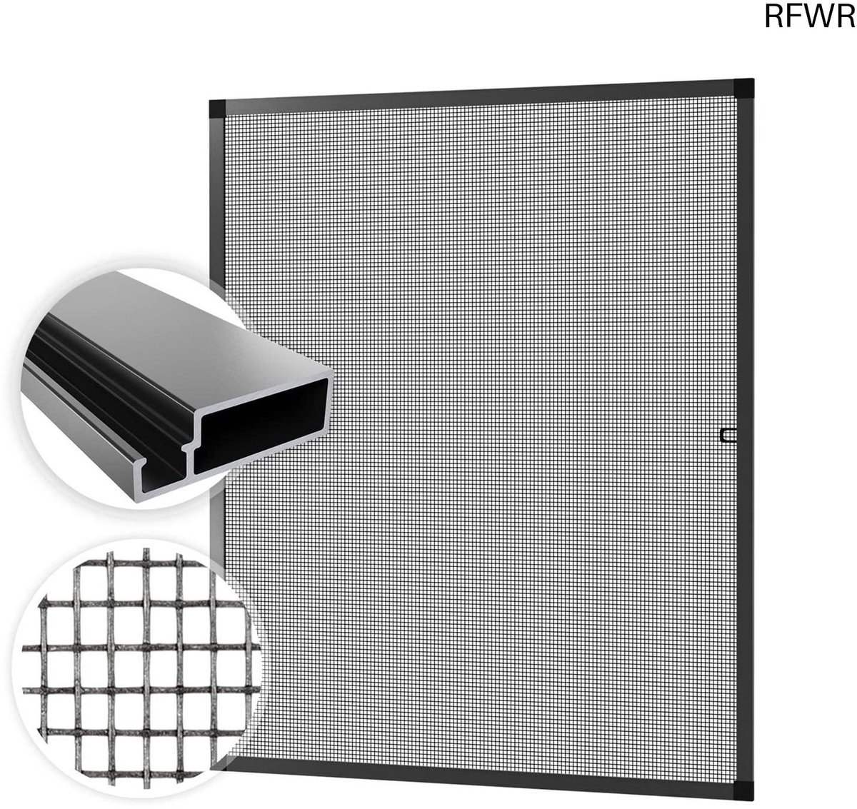 RFWR® Vliegenhor met Aluminium Frame 80x100 cm - Raamhor voor Insectenbescherming