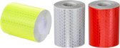 3 rollen - reflecterende stickers - 5cm*3m - reflecterende tape - reflecterende veiligheidswaarschuwingsstrips - reflecterende strips - veiligheid markeringstape - waterproof - voor vrachtwagens, fietsen, kinderwagens, helmen - geel, wit, rood
