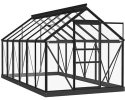 Kaskas – Serre – Plantkas – Groeikas – Tuinkas – Aluminium Frame – UV-bestendig Glas – 155x298x191 cm