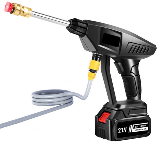 Umelee Draadloze hogedrukreiniger, draagbaar, elektrisch, 21 V, met 2 batterijen, 6-in-1 mondstuk, slang 5 m, hogedrukreiniger, voor auto, huis, tuin, binnenplaats, reizen Umelee Draadloze hogedrukreiniger, draagbaar, elektrisch, 21 V, met 2 batterijen, 6-in-1 mondstuk, slang 5 m, hogedrukreiniger, voor auto, huis, tuin, binnenplaats, reizen