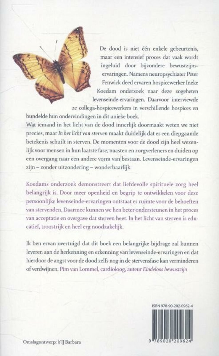 In het licht van sterven - back cover