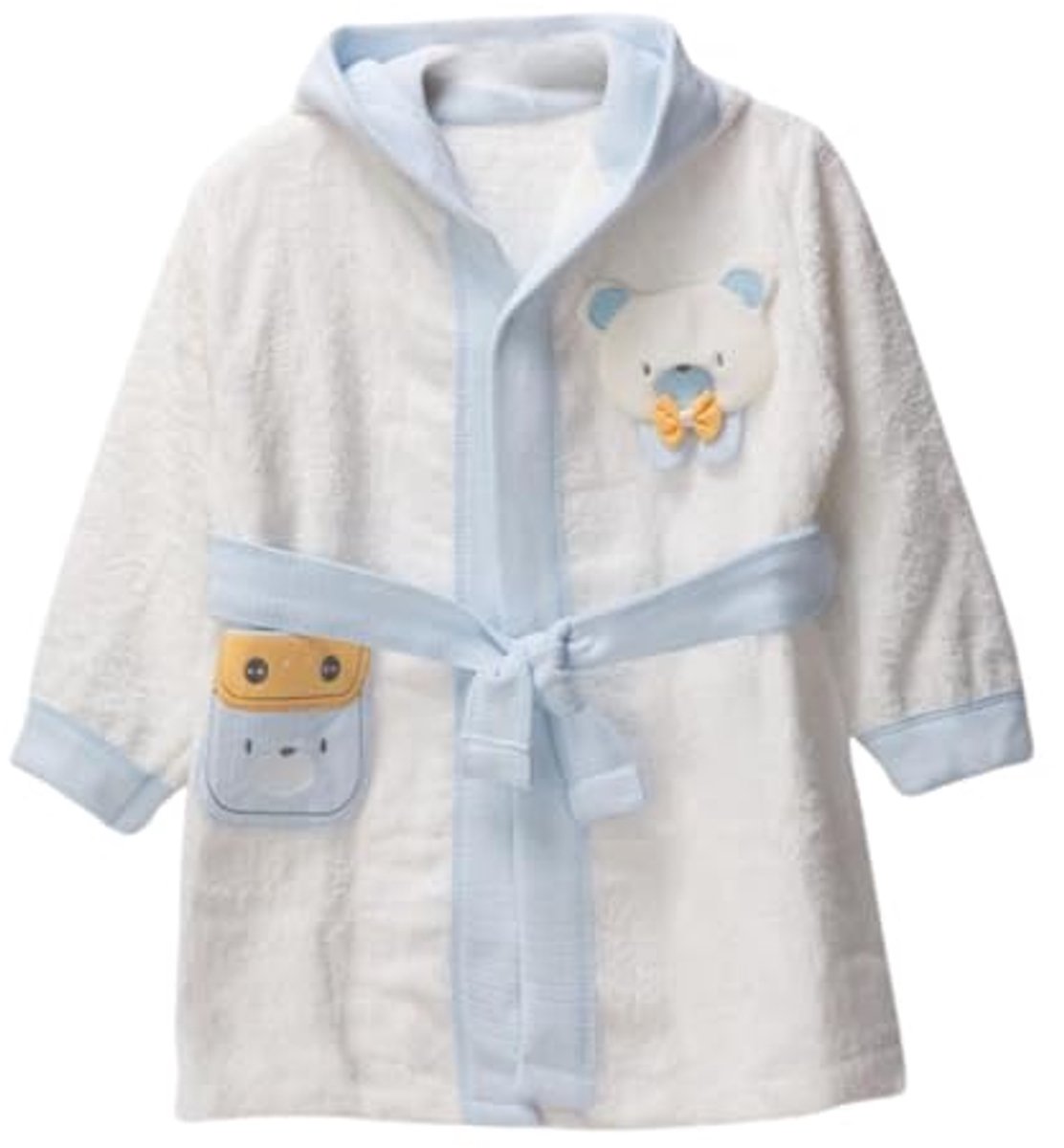 Image of 3-delige badjasset voor baby's en kinderen, Katoenen badjas, handdoek en pantoffels, Zachte babybadjassen voor Jungs en meisjes 0-24 maanden
