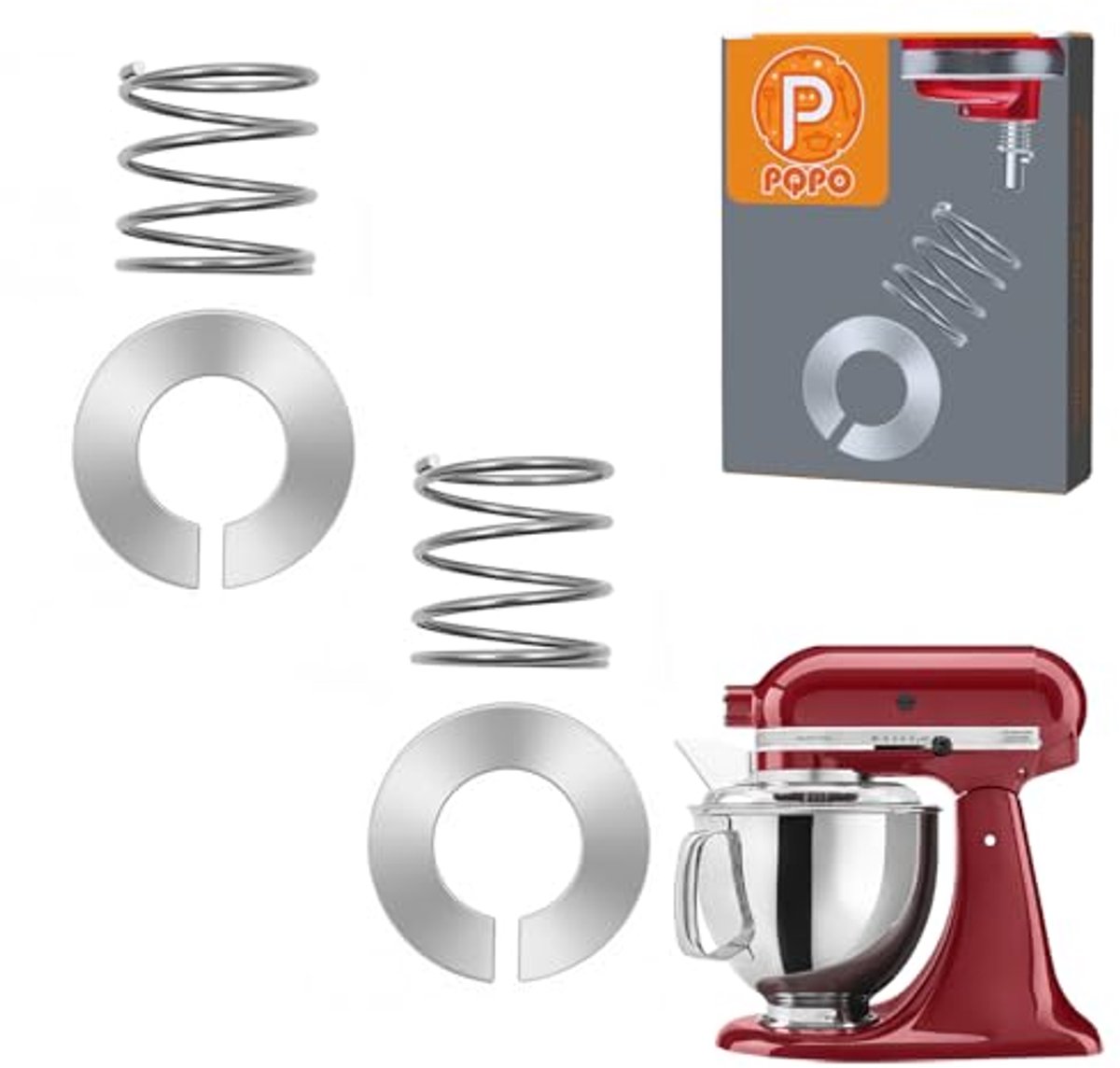 Roestvrijstalen Veer Accessoire voor Keukenhulp Stand Mixer 4.5/5/6/7 Quart