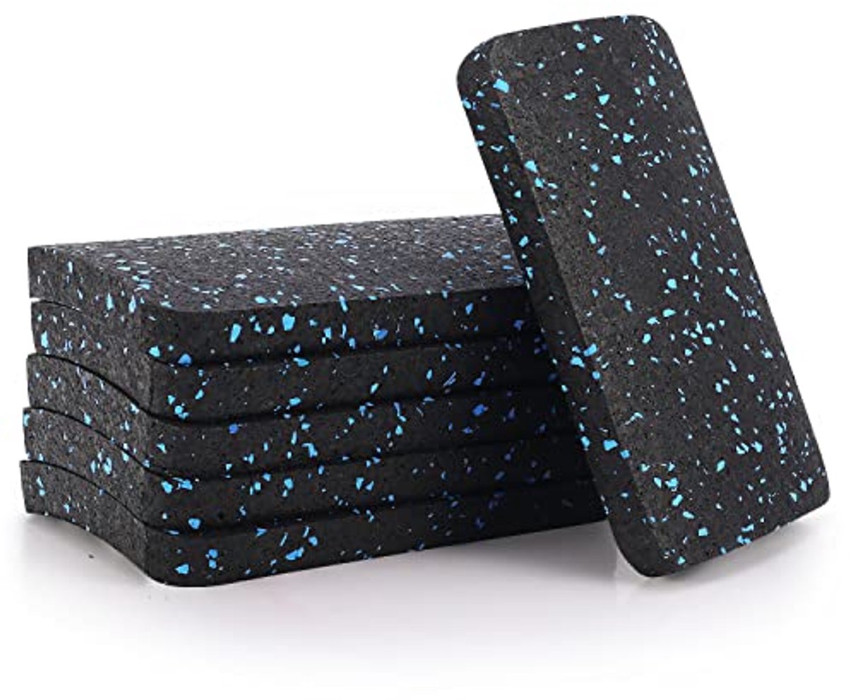 Loopband Matten - Fitness Apparaat Pads - Vloer Beschermen - Hoge Dichtheid Rubber - 6 Stuks 4.7x3.2 - Zwart