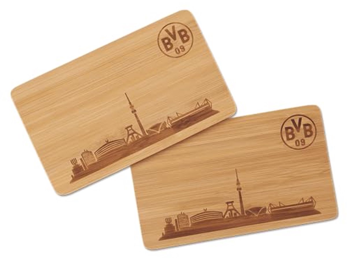 Ontbijtplankje set van 2 - FSC-hout met skyline van Dortmund