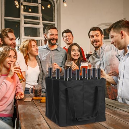 Inklapbare Flessentas voor 12 Flessen - Multifunctionele Wijn- en Drankenhouder voor Picknicks, Kamperen en Dagelijks Gebruik — afbeelding 4