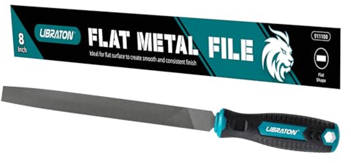 Ergonomische platte metalen vijl van koolstofstaal - 20 cm vijl voor metaalbewerking, hout en kunststof