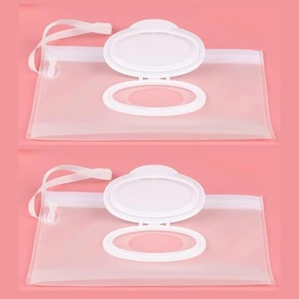 Image of 2 stuks waterdichte babydoekhouders - draagbare navulbare dispenser voor natte doekjes