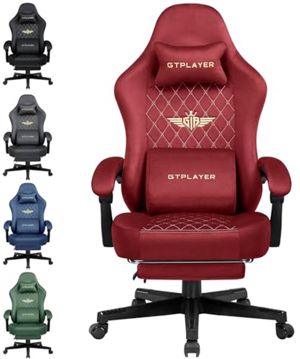 Ergonomische Gamingstoel - Verstelbare Gamestoel voor Bureau met Vering en Voetensteun