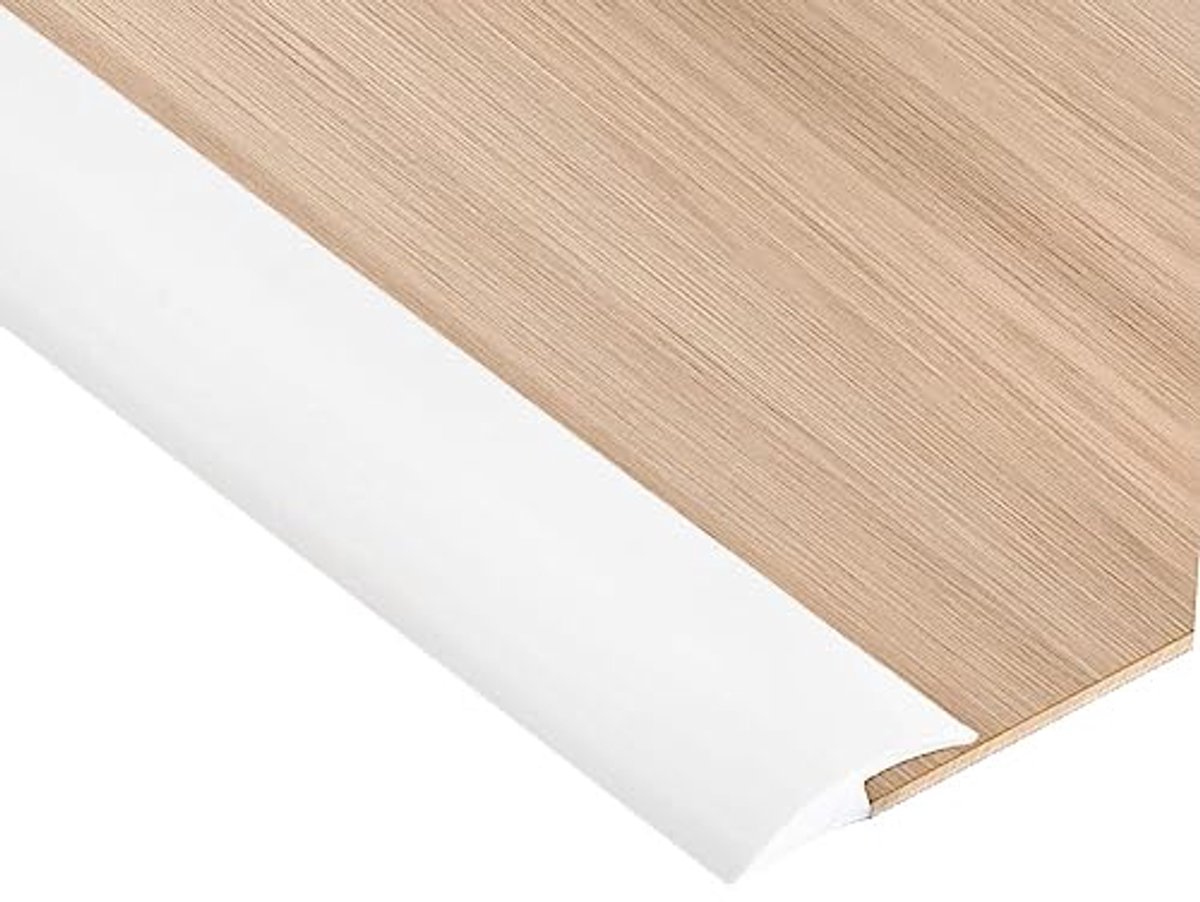 Zelfklevende PVC Laminaat Vloerstrip - 2 Meter Tapijt Trim en Drempel Overgang (Wit, 5 mm)