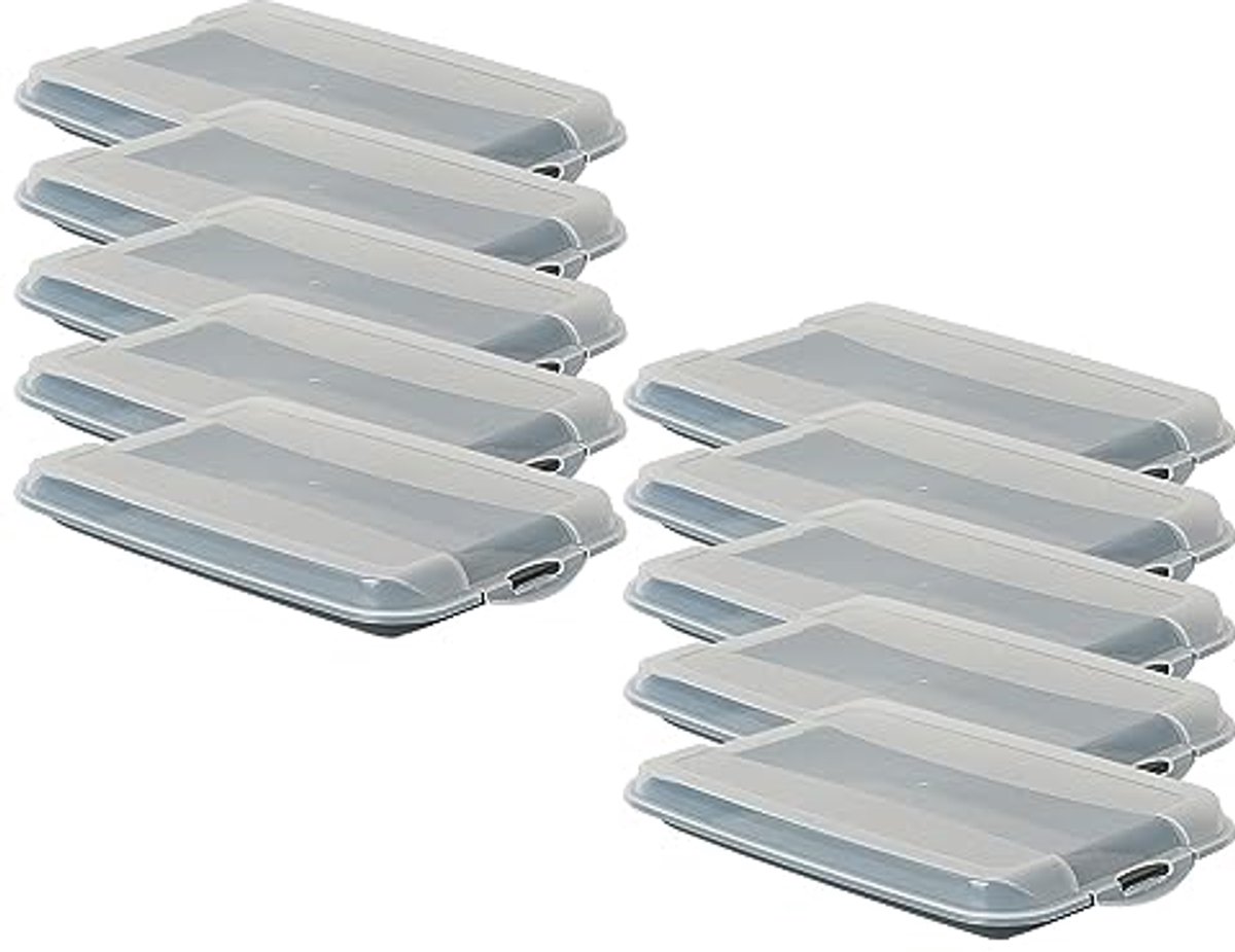 Set van 10 premium transparante vleeswarendozen - koelkastorganizer voor kaas en worst