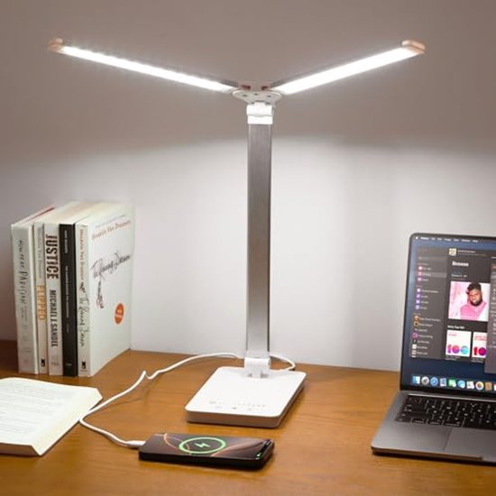 JVURICE Bureaulamp, led, dimbaar, met 4000 mAh accu, 5 kleuren en 10