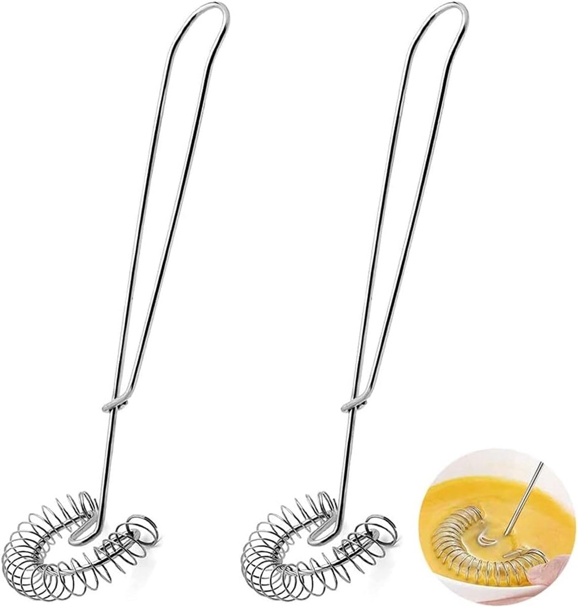 Spiral Broom Whisk - RVS - Robuuste Mini Feather - Keuken - Melkopschuimer - Handmixer
