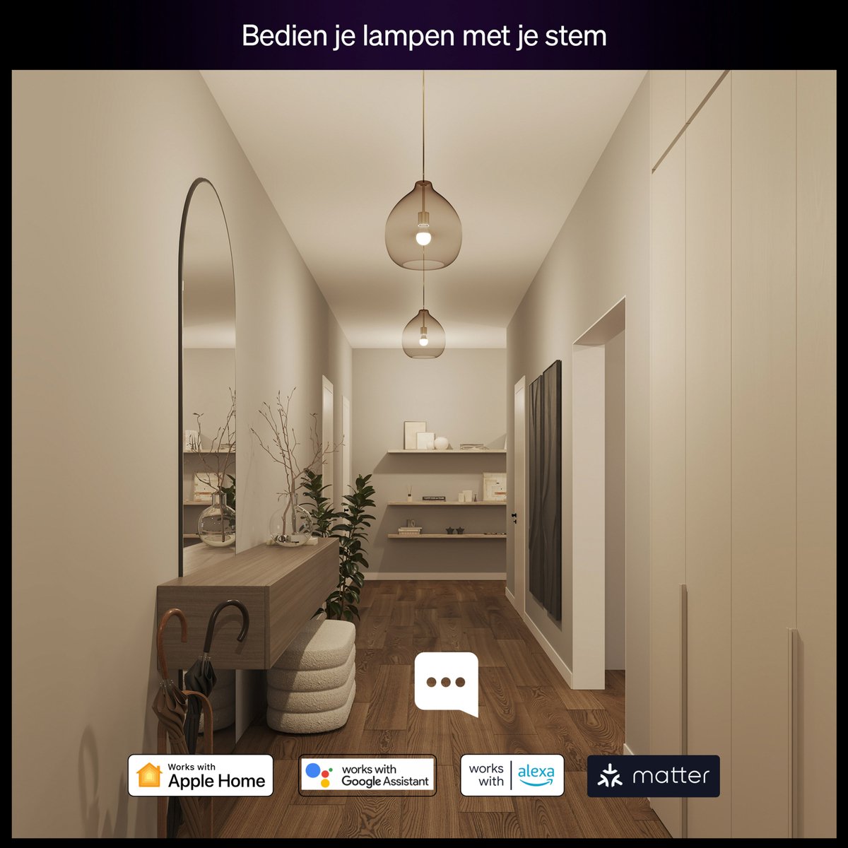 Hue Devote minimalistische plafondlamp M Gelijkmatige lichtverdeling ⌀42,1 cm Tot 2900 lumen Matwit kunststof — afbeelding 6