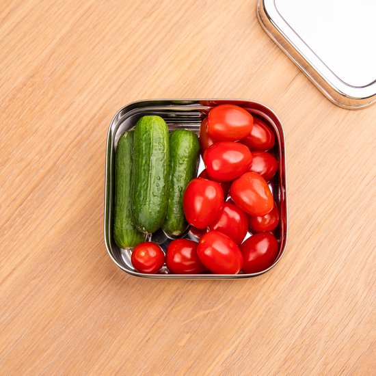 Bols à fruits de Luxe en acier inoxydable - Set de 2 - Boîtes à collation Bols à fruits en acier inoxydable - Enfants - Sans BPA - Talli - Bol à fruits scolaire - Boîte à collation enfant - Boîte à fruits