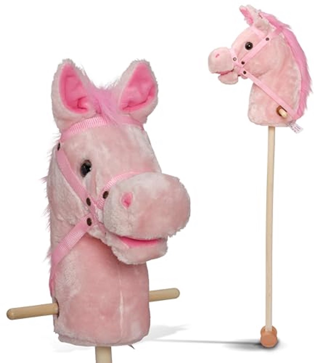 Schattig Pluche Stokpaard met Geluid - Hinnikend en Galopperend Speelgoed voor Kinderen