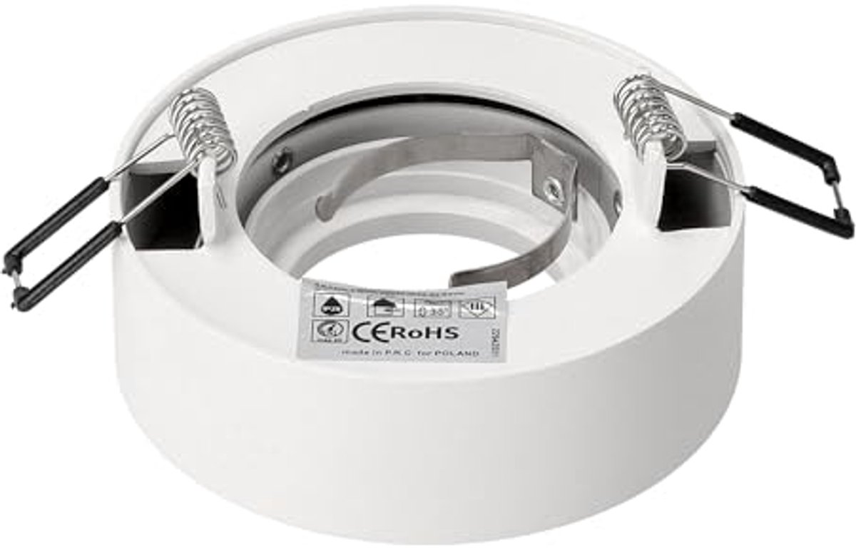 Ronde Inbouwspot Wit - Draaibare Plafondspot met GU10 Fitting - Moderne Aluminium Inbouwspot voor Woonkamer, Keuken, Hal