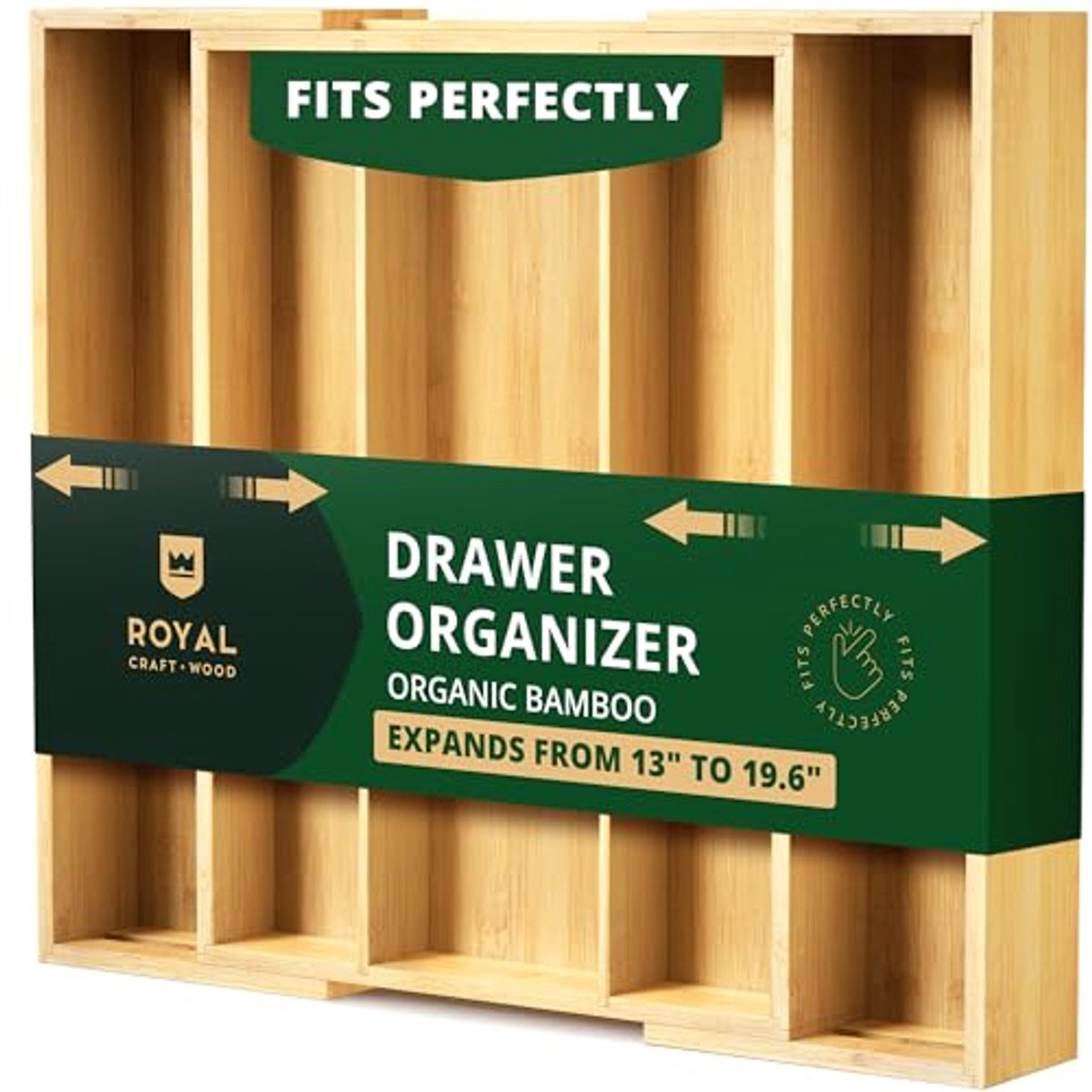 Luxe Bamboe Keukenlade Organizer - Uitbreidbare Bestekorganizer voor Keuken
