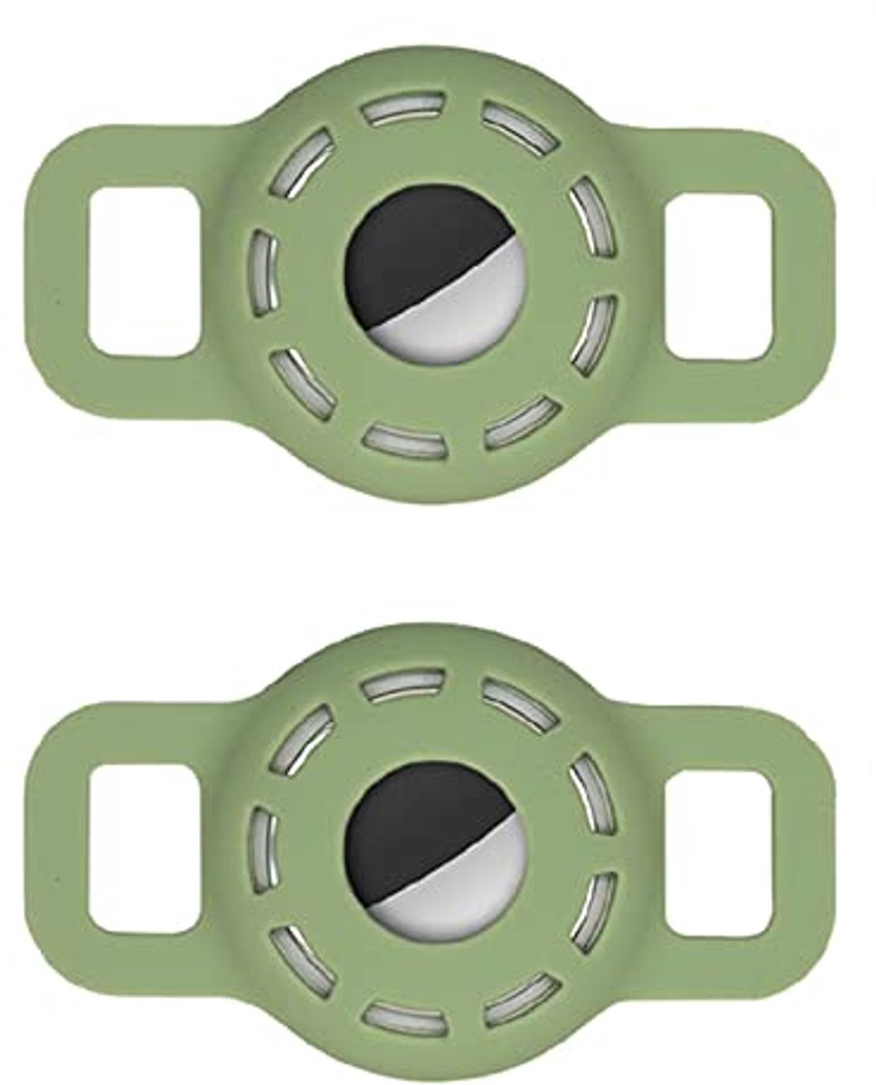 Siliconen hoes voor huisdierhalsband - Beschermende GPS-zoekerhoes voor katten en honden - 2 Stuks Matcha Groen