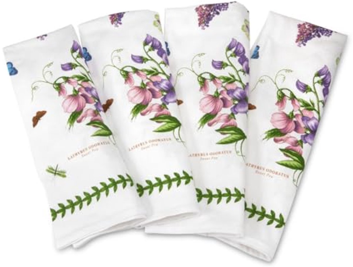 Botanische tuinset servetten katoen meerkleurig 45 x 45 cm