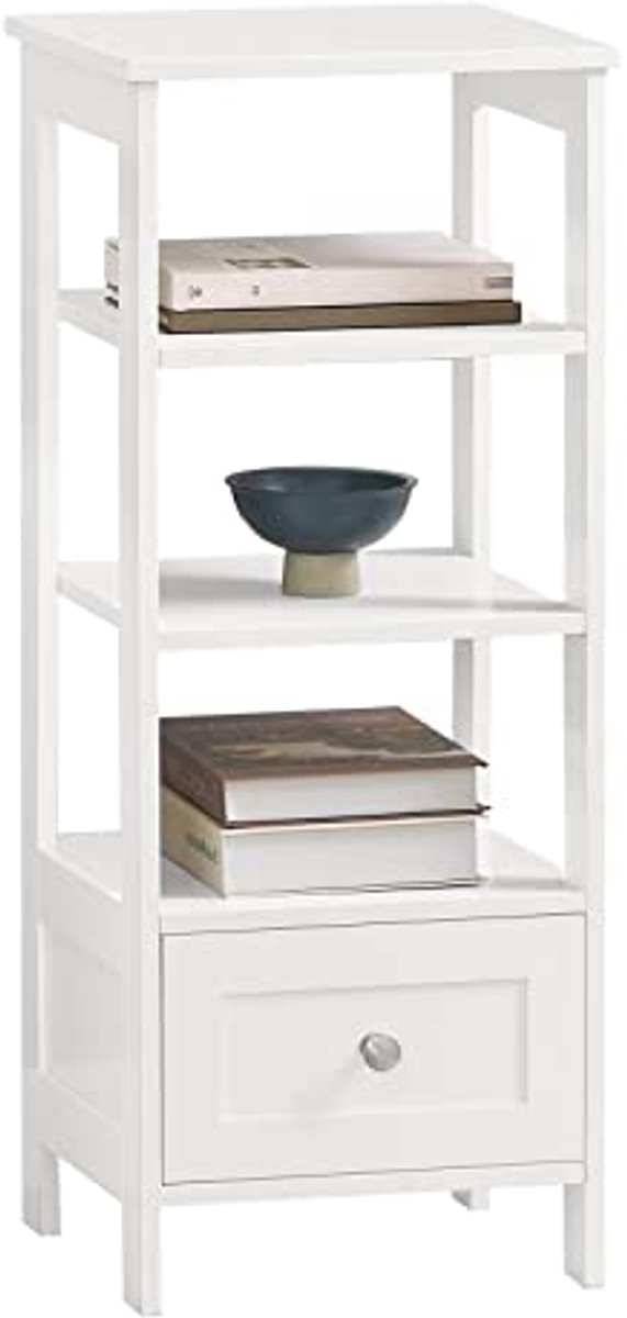 Diverse Hoog Side Table met 3 Niveaus en 1 Lade - Compacte Oplossing voor Woonkamer, Kantoor en Keuken