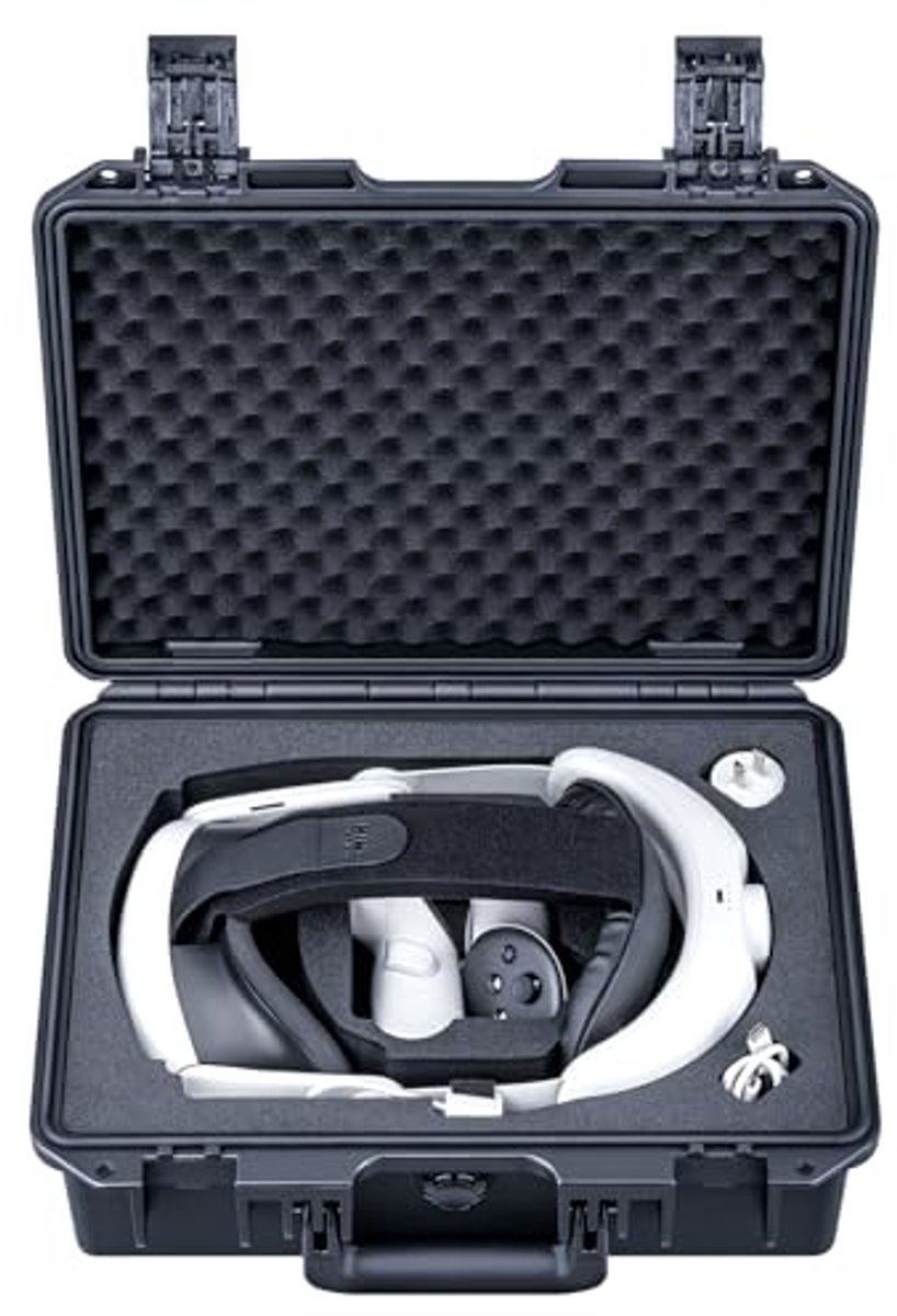 Waterdichte HardCase voor Quest 3S en Hoofdband met Batterij